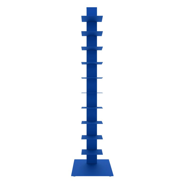 EuroStyle Sapiens Steel Tower Bookcase Ten Open Shelves Industrial Vertical Storage Unit Blue 94200BLU-KIT