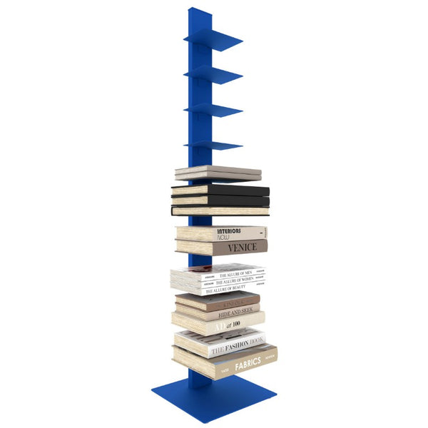 EuroStyle Sapiens Steel Tower Bookcase Ten Open Shelves Industrial Vertical Storage Unit Blue 94200BLU-KIT