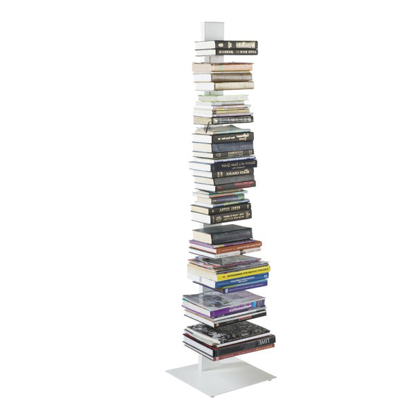 EuroStyle Sapiens Steel Tower Bookcase Ten Open Shelves Industrial Vertical Storage Unit White 94200WHT-KIT