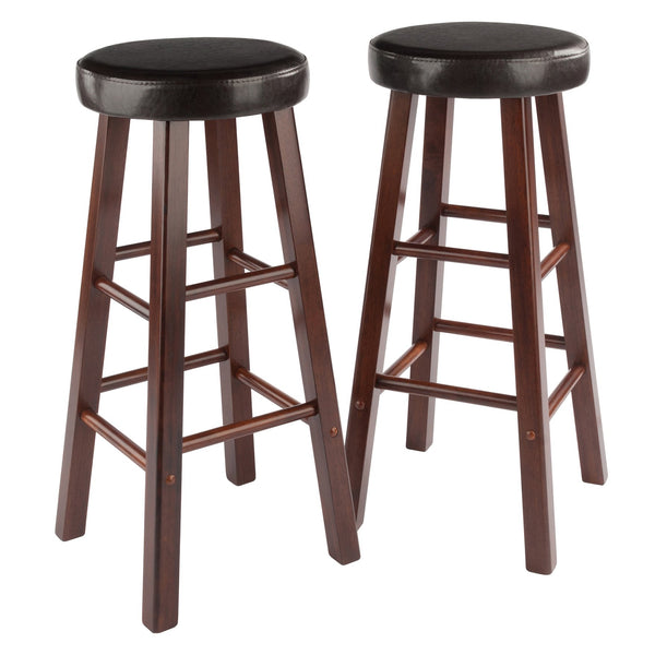 Winsome Wood Maria 2-piece Bar Stool Set With Comfortable Cushioned Seats In Espresso & Walnut Finish - Stylish & Durable Walnut ,Espresso Solid Wood ,Polyurethane 94200-winsome-wood