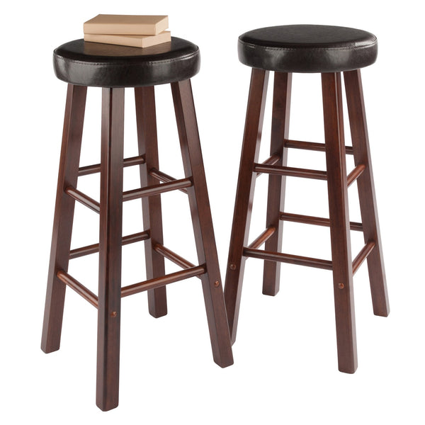 Winsome Wood Maria 2-piece Bar Stool Set With Comfortable Cushioned Seats In Espresso & Walnut Finish - Stylish & Durable Walnut ,Espresso Solid Wood ,Polyurethane 94200-winsome-wood