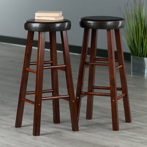 Winsome Wood Maria 2-piece Bar Stool Set With Comfortable Cushioned Seats In Espresso & Walnut Finish - Stylish & Durable Walnut ,Espresso Solid Wood ,Polyurethane 94200-winsome-wood