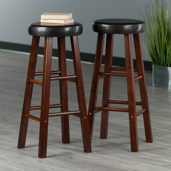 Winsome Wood Maria 2-piece Bar Stool Set With Comfortable Cushioned Seats In Espresso & Walnut Finish - Stylish & Durable Walnut ,Espresso Solid Wood ,Polyurethane 94200-winsome-wood