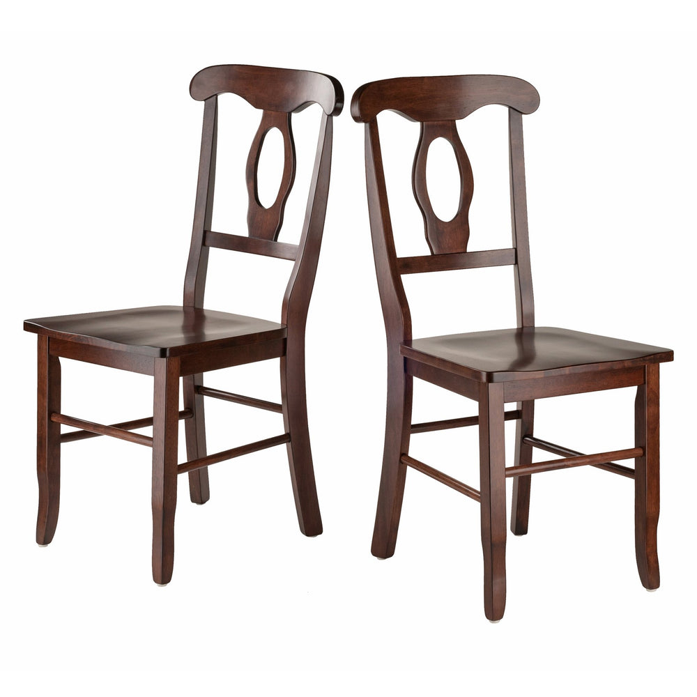 Winsome Wood Renaissance 2-piece Keyhole-back Chair Set In Rich Walnut - Stylish Comfort For Dining & More! Walnut Solid Wood 94208-winsome-wood