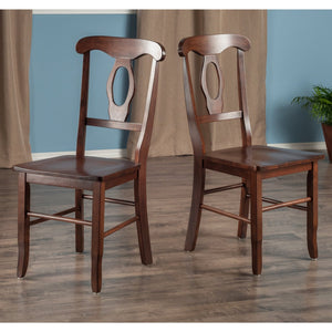 Winsome Wood Renaissance 2-piece Keyhole-back Chair Set In Rich Walnut - Stylish Comfort For Dining & More! Walnut Solid Wood 94208-winsome-wood