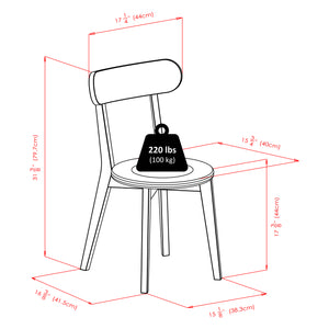 Winsome Wood Pauline 2-piece Chair Set - Modern Vintage Walnut Dining Chairs With Flared Legs & Broad Seats Walnut Solid Wood 94209-winsome-wood