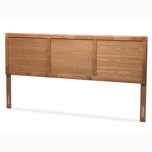 Baxton Studio Baxton Studio Mid-Century Modern Walnut Brown Wood Headboard for Stylish Full-Size Bedrooms Raya King MG97033-Ash Walnut-HB-King