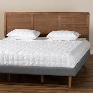 Baxton Studio Baxton Studio Mid-Century Modern Walnut Brown Wood Headboard for Stylish Full-Size Bedrooms Raya King MG97033-Ash Walnut-HB-King