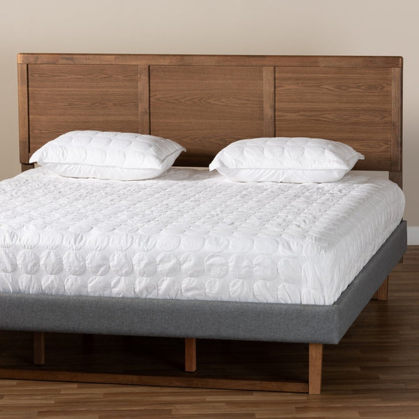 Baxton Studio Baxton Studio Mid-Century Modern Walnut Brown Wood Headboard for Stylish Full-Size Bedrooms Raya King MG97033-Ash Walnut-HB-King