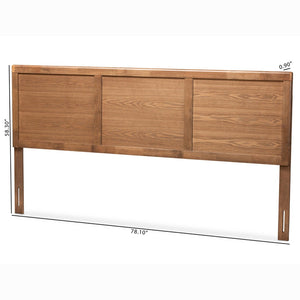 Baxton Studio Baxton Studio Mid-Century Modern Walnut Brown Wood Headboard for Stylish Full-Size Bedrooms Raya King MG97033-Ash Walnut-HB-King