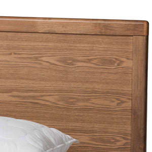 Baxton Studio Baxton Studio Modern Platform Bed with 3 Storage Drawers, Adjustable Headboard, Ash Walnut Finish Aras King Aras-Ash Walnut-King
