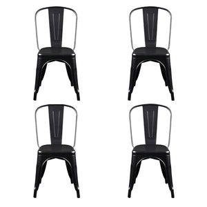 EuroStyle Corsair Stacking Chair Matte Black 94210MTBLK