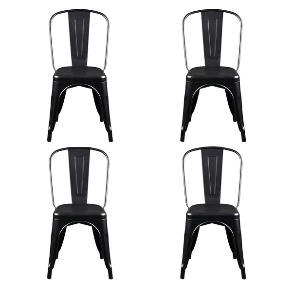 EuroStyle Corsair Stacking Chair Matte Black 94210MTBLK