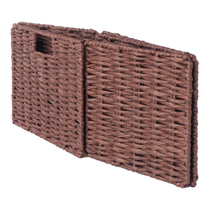 Winsome Wood Tessa 2-piece Foldable Woven Rope Basket Set, Walnut - Stylish Storage For Home Organization & Decor Walnut Paper 94211-winsome-wood