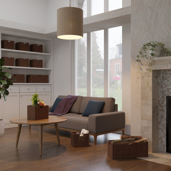 Winsome Wood Tessa 2-piece Foldable Woven Rope Basket Set, Walnut - Stylish Storage For Home Organization & Decor Walnut Paper 94211-winsome-wood