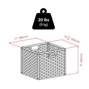 Winsome Wood Tessa 3-piece Foldable Woven Rope Basket Set - Stylish Walnut Storage For Toys, Towels & More! Walnut Paper 94803-winsome-wood