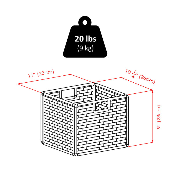 Winsome Wood Tessa 3-piece Foldable Woven Rope Basket Set - Stylish Walnut Storage For Toys, Towels & More! Walnut Paper 94803-winsome-wood
