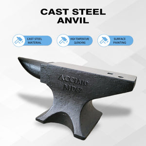 English Elm Single Horn Cast Steel Anvil 132lb Forge Tool for Bladesmithing and Metalwork W3213P453349
