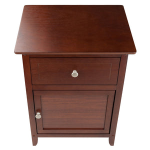 Winsome Wood Eugene Accent Table - Elegant Walnut Nightstand With Storage Drawer & Versatile Design For Home Decor Walnut Solid ,Composite Wood 94215-winsome-wood