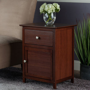 Winsome Wood Eugene Accent Table - Elegant Walnut Nightstand With Storage Drawer & Versatile Design For Home Decor Walnut Solid ,Composite Wood 94215-winsome-wood