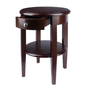 Winsome Wood Concord Round End Table - Compact Walnut Accent Table With Drawer & Shelf For Stylish Storage Solutions Walnut Solid ,Composite Wood 94217-winsome-wood