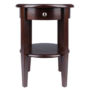 Winsome Wood Concord Round End Table - Compact Walnut Accent Table With Drawer & Shelf For Stylish Storage Solutions Walnut Solid ,Composite Wood 94217-winsome-wood
