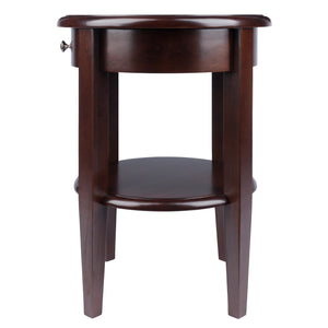 Winsome Wood Concord Round End Table - Compact Walnut Accent Table With Drawer & Shelf For Stylish Storage Solutions Walnut Solid ,Composite Wood 94217-winsome-wood