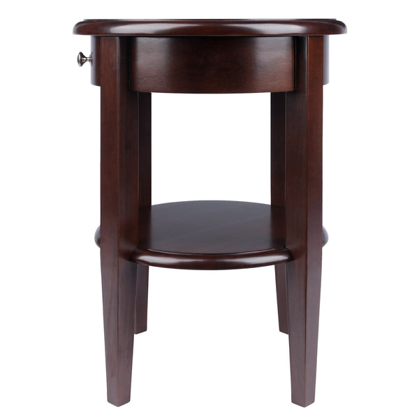 Winsome Wood Concord Round End Table - Compact Walnut Accent Table With Drawer & Shelf For Stylish Storage Solutions Walnut Solid ,Composite Wood 94217-winsome-wood