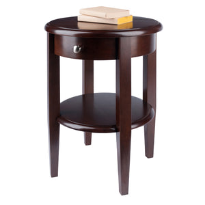 Winsome Wood Concord Round End Table - Compact Walnut Accent Table With Drawer & Shelf For Stylish Storage Solutions Walnut Solid ,Composite Wood 94217-winsome-wood
