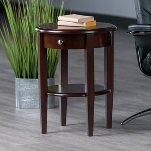 Winsome Wood Concord Round End Table - Compact Walnut Accent Table With Drawer & Shelf For Stylish Storage Solutions Walnut Solid ,Composite Wood 94217-winsome-wood