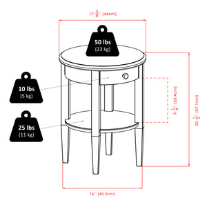 Winsome Wood Concord Round End Table - Compact Walnut Accent Table With Drawer & Shelf For Stylish Storage Solutions Walnut Solid ,Composite Wood 94217-winsome-wood