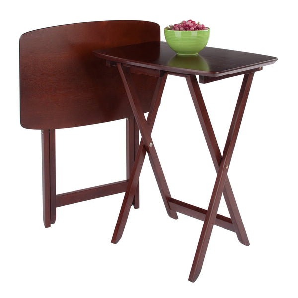 Winsome Wood Darlene 2-piece Snack Table Set - Walnut Finish, Stylish & Versatile For Entertaining & Small Spaces Walnut Composite Wood 94227-winsome-wood