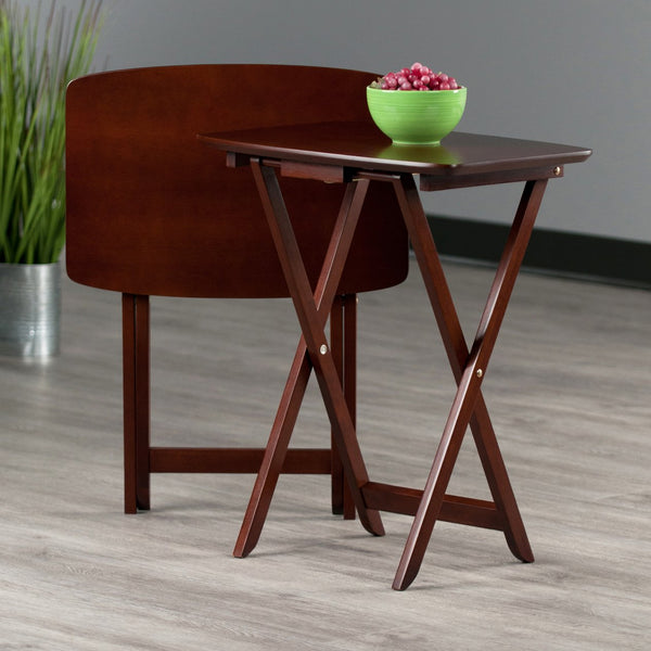 Winsome Wood Darlene 2-piece Snack Table Set - Walnut Finish, Stylish & Versatile For Entertaining & Small Spaces Walnut Composite Wood 94227-winsome-wood