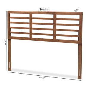 Baxton Studio Baxton Studio Salome Mid-Century Modern Walnut Brown Open Slat Headboard for Cozy Interiors Queen MG97063-Ash Walnut-HB-Queen