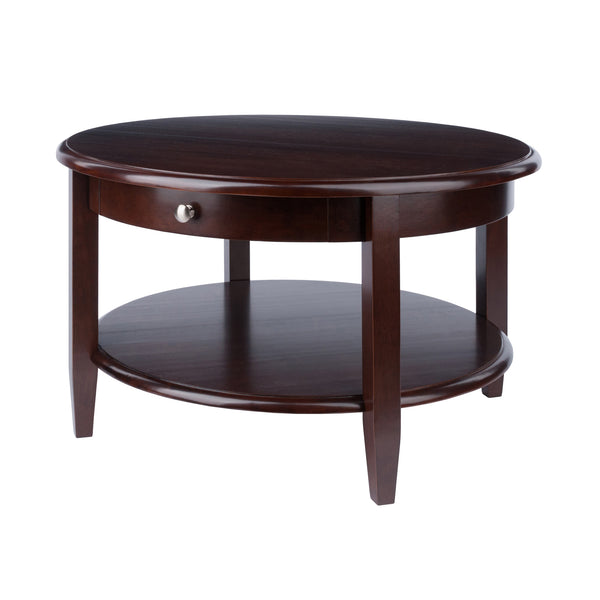 Winsome Wood Concord Round Coffee Table – Classic Walnut Finish, Ample Storage & Stylish Design For Any Décor Walnut Solid ,Composite Wood 94231-winsome-wood