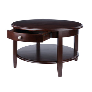 Winsome Wood Concord Round Coffee Table – Classic Walnut Finish, Ample Storage & Stylish Design For Any Décor Walnut Solid ,Composite Wood 94231-winsome-wood