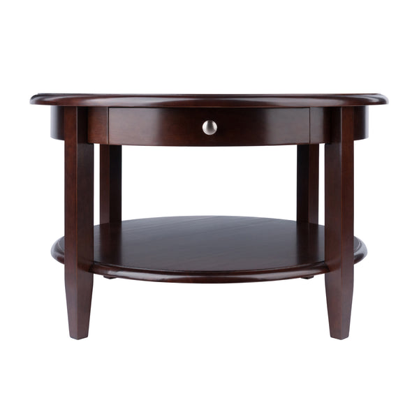 Winsome Wood Concord Round Coffee Table – Classic Walnut Finish, Ample Storage & Stylish Design For Any Décor Walnut Solid ,Composite Wood 94231-winsome-wood