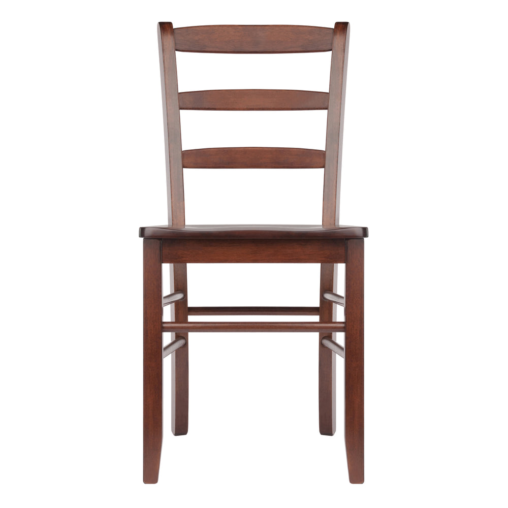 Winsome Wood Benjamin 2-piece Ladder-back Chair Set, Walnut - Stylish Solid Wood Dining Chairs For Any Decor Walnut Solid Wood 94232-winsome-wood