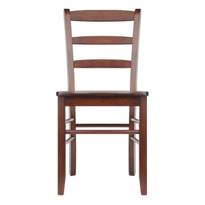 Winsome Wood Benjamin 2-piece Ladder-back Chair Set, Walnut - Stylish Solid Wood Dining Chairs For Any Decor Walnut Solid Wood 94232-winsome-wood