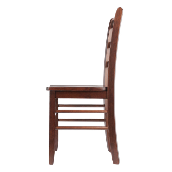 Winsome Wood Benjamin 2-piece Ladder-back Chair Set, Walnut - Stylish Solid Wood Dining Chairs For Any Decor Walnut Solid Wood 94232-winsome-wood