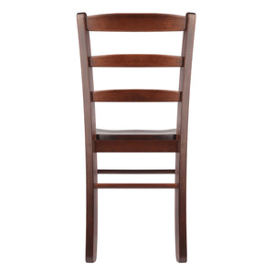 Winsome Wood Benjamin 2-piece Ladder-back Chair Set, Walnut - Stylish Solid Wood Dining Chairs For Any Decor Walnut Solid Wood 94232-winsome-wood