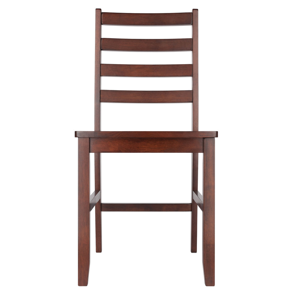 Winsome Wood Hamilton 2-piece Walnut Ladder-back Dining Chair Set - Classic Design For Farmhouse & Modern Decor Walnut Solid Wood 94236-winsome-wood