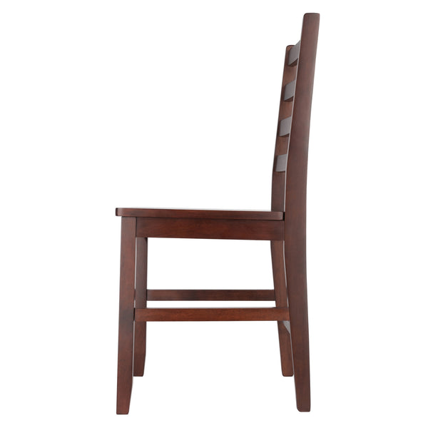 Winsome Wood Hamilton 2-piece Walnut Ladder-back Dining Chair Set - Classic Design For Farmhouse & Modern Decor Walnut Solid Wood 94236-winsome-wood