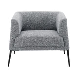 Matias Lounge Chair in Gray-White Fabric with Matte Black Legs 94243-GRY EuroStyle