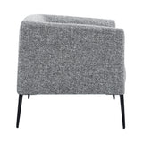 Matias Lounge Chair in Gray-White Fabric with Matte Black Legs 94243-GRY EuroStyle