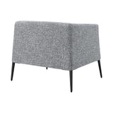 Matias Lounge Chair in Gray-White Fabric with Matte Black Legs 94243-GRY EuroStyle