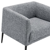 Matias Lounge Chair in Gray-White Fabric with Matte Black Legs 94243-GRY EuroStyle