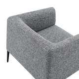 Matias Lounge Chair in Gray-White Fabric with Matte Black Legs 94243-GRY EuroStyle