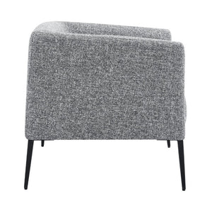 EuroStyle Matias Architectural Lounge Chair Foam Cushioned Faux Leather with Steel Legs Gray-White Fabric 94243-GRY