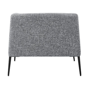 EuroStyle Matias Architectural Lounge Chair Foam Cushioned Faux Leather with Steel Legs Gray-White Fabric 94243-GRY